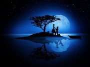 Romance in blue moon night
