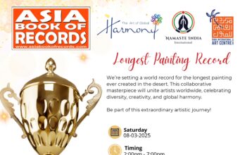 Attempting Asia Book of Records for the Longest Abstract Painting in the Desert